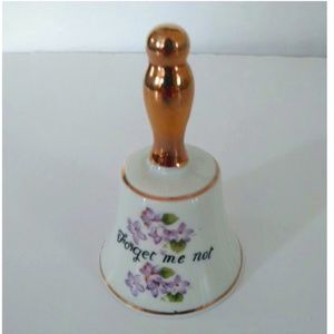 Vintage Collectible Porcelain Forget Me Not Bell Made in Japan.